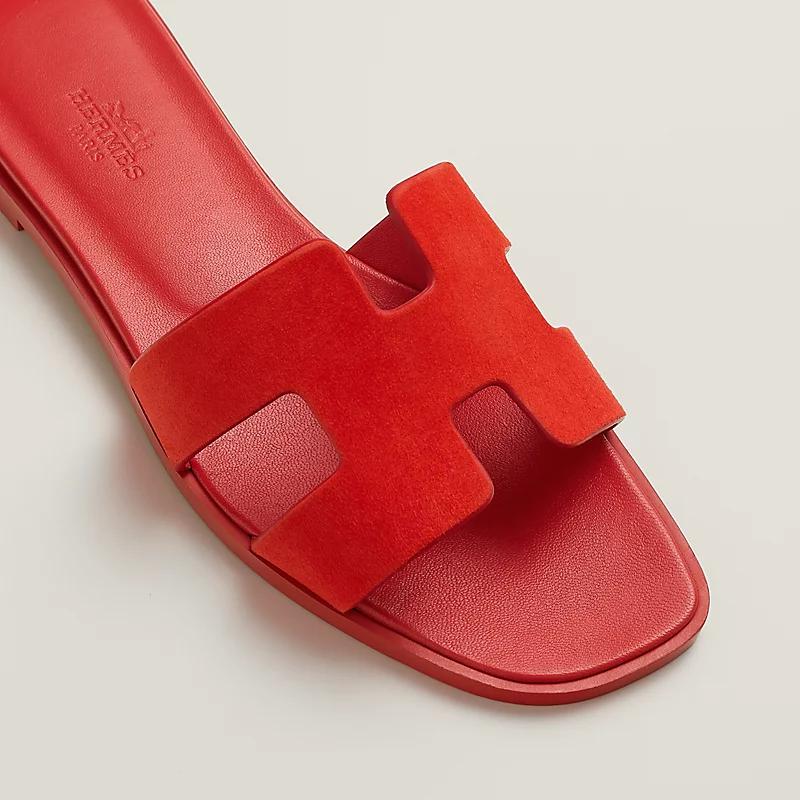 Giày Hermes Oran Sandal Nữ Đỏ Cam